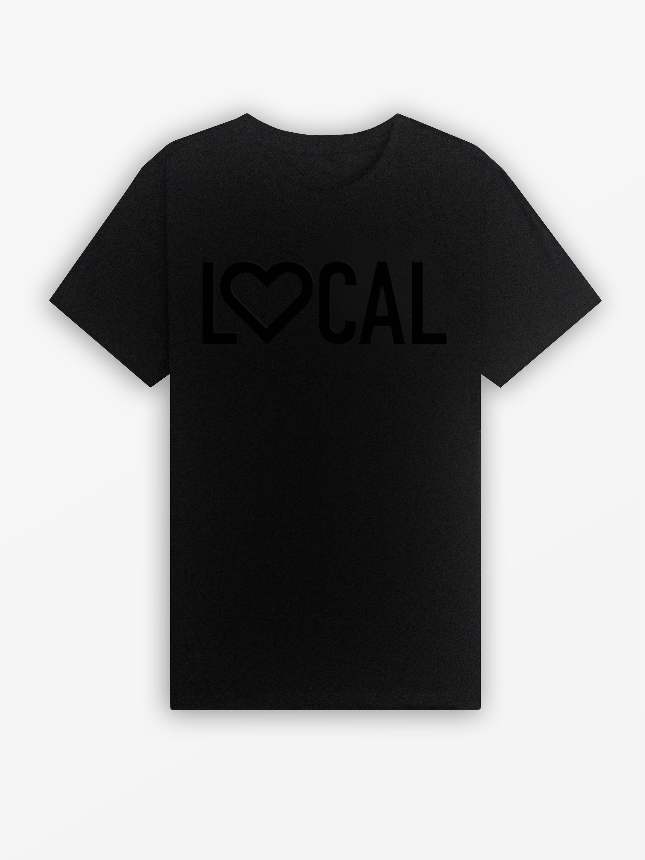 RPBLK21  Local Love Tee in Black on Black Flock - Barbados Streetwear Brand
