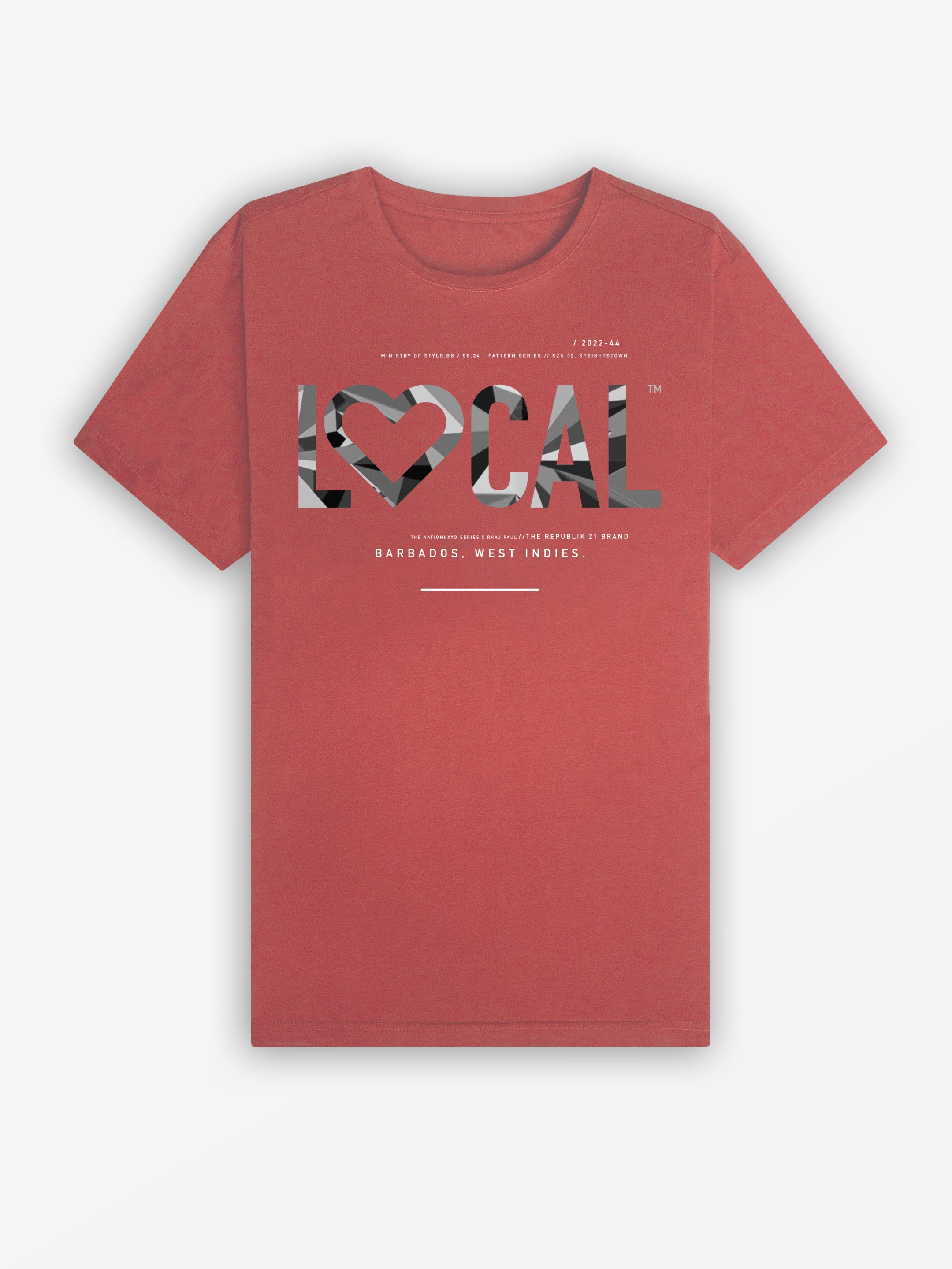 LOCAL LOVE Tee | Brick Red / Black Kaleidoscope