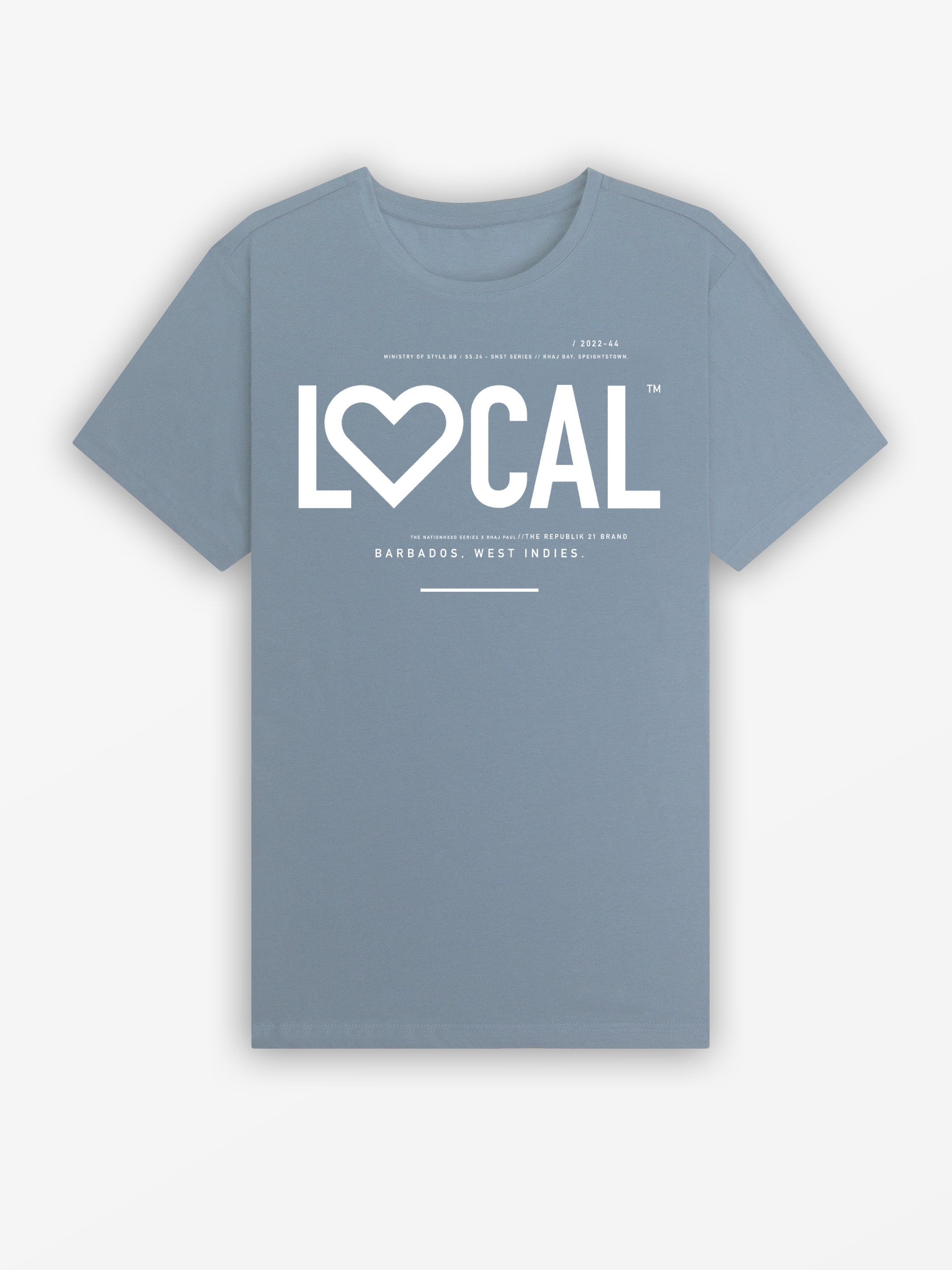 LOCAL LOVE Tee | Salt Blue / White