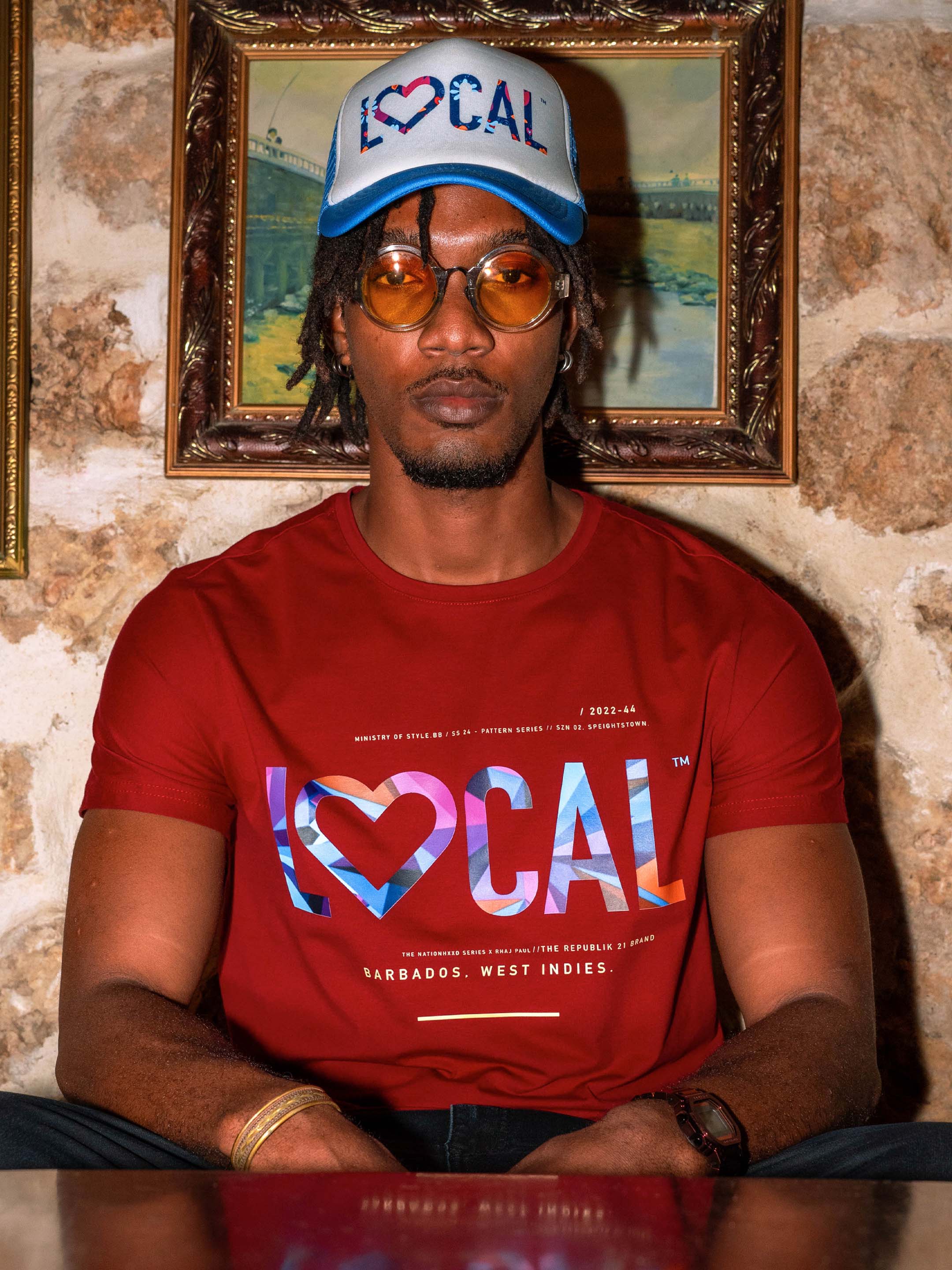 LOCAL LOVE Tee | Burgundy / Kaleidoscope Colours