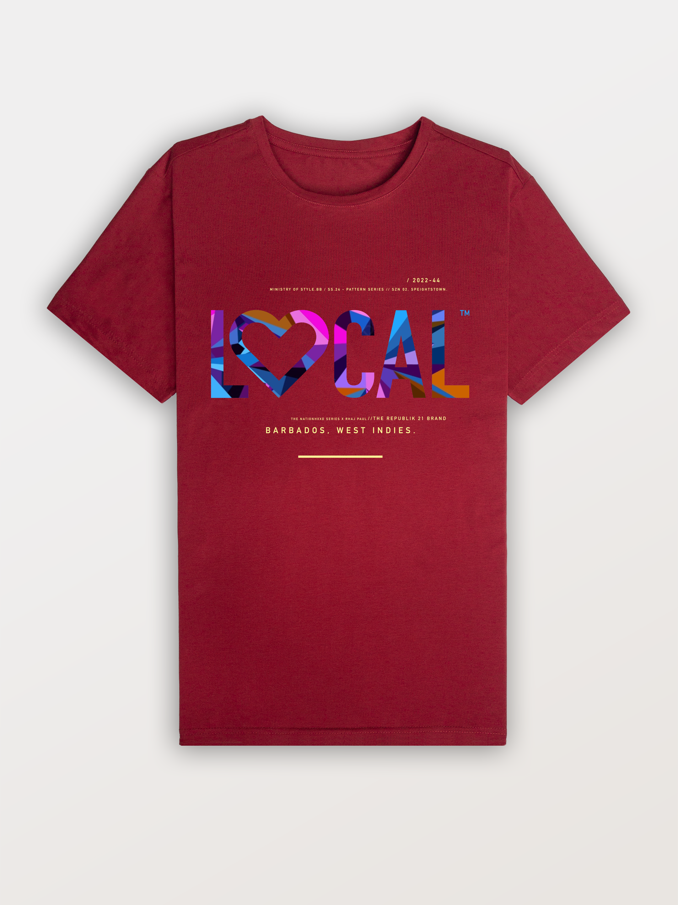 LOCAL LOVE Tee | Burgundy / Kaleidoscope Colours