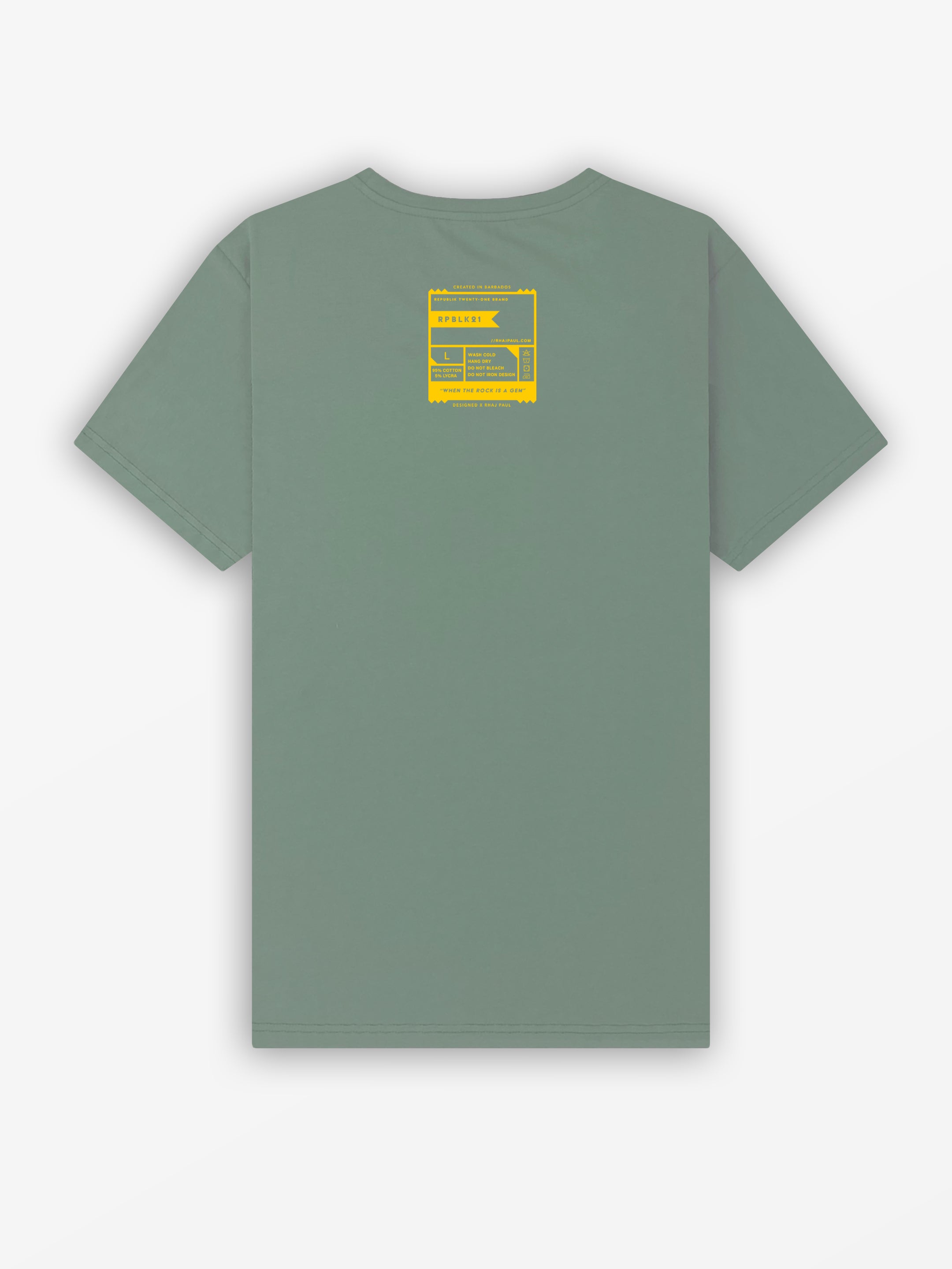 RPBLK21 Box Logo Tee | Jungle Green / Yellow