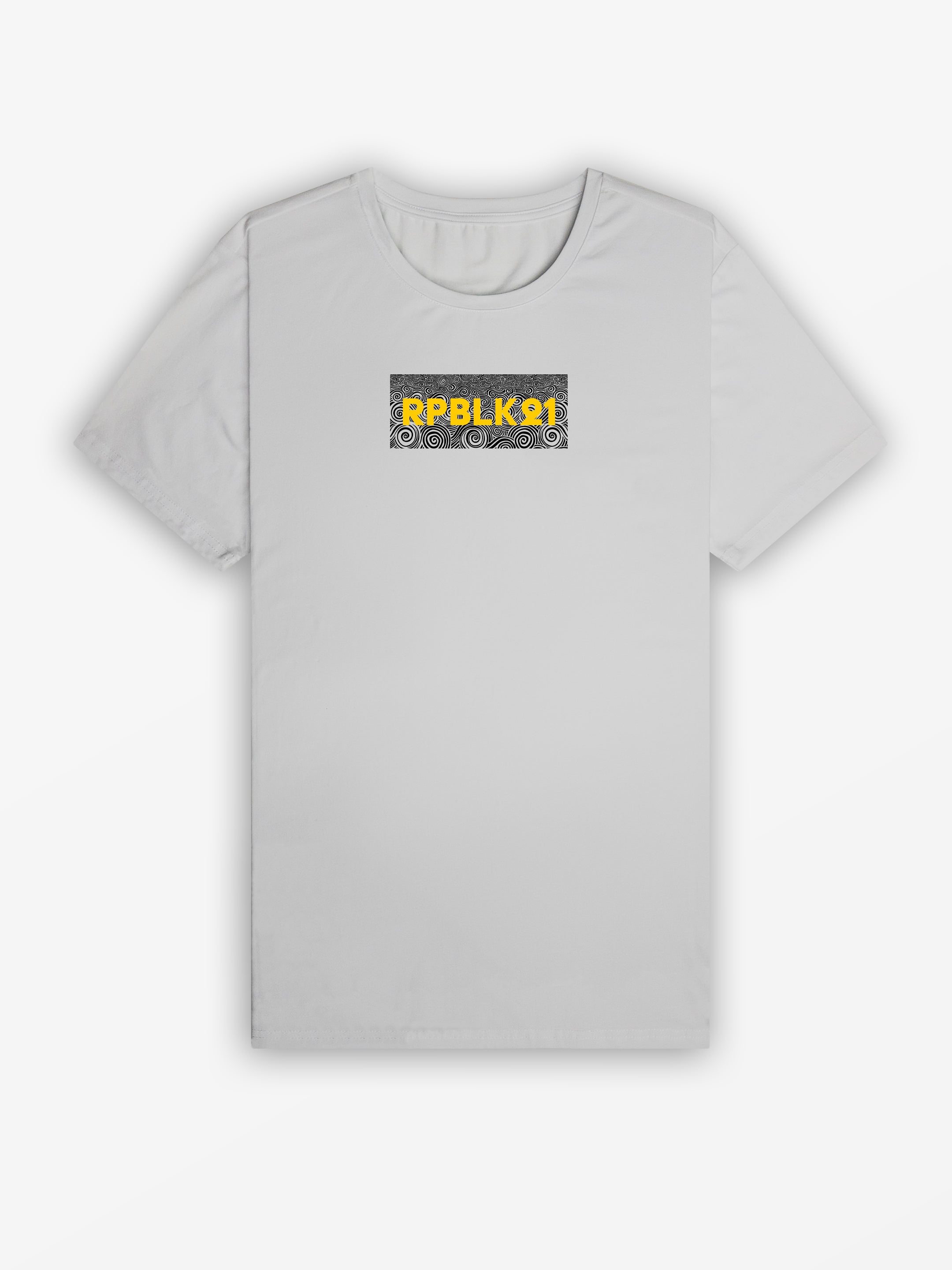 RPBLK21 Box Logo Tee | Ice Grey / Yellow
