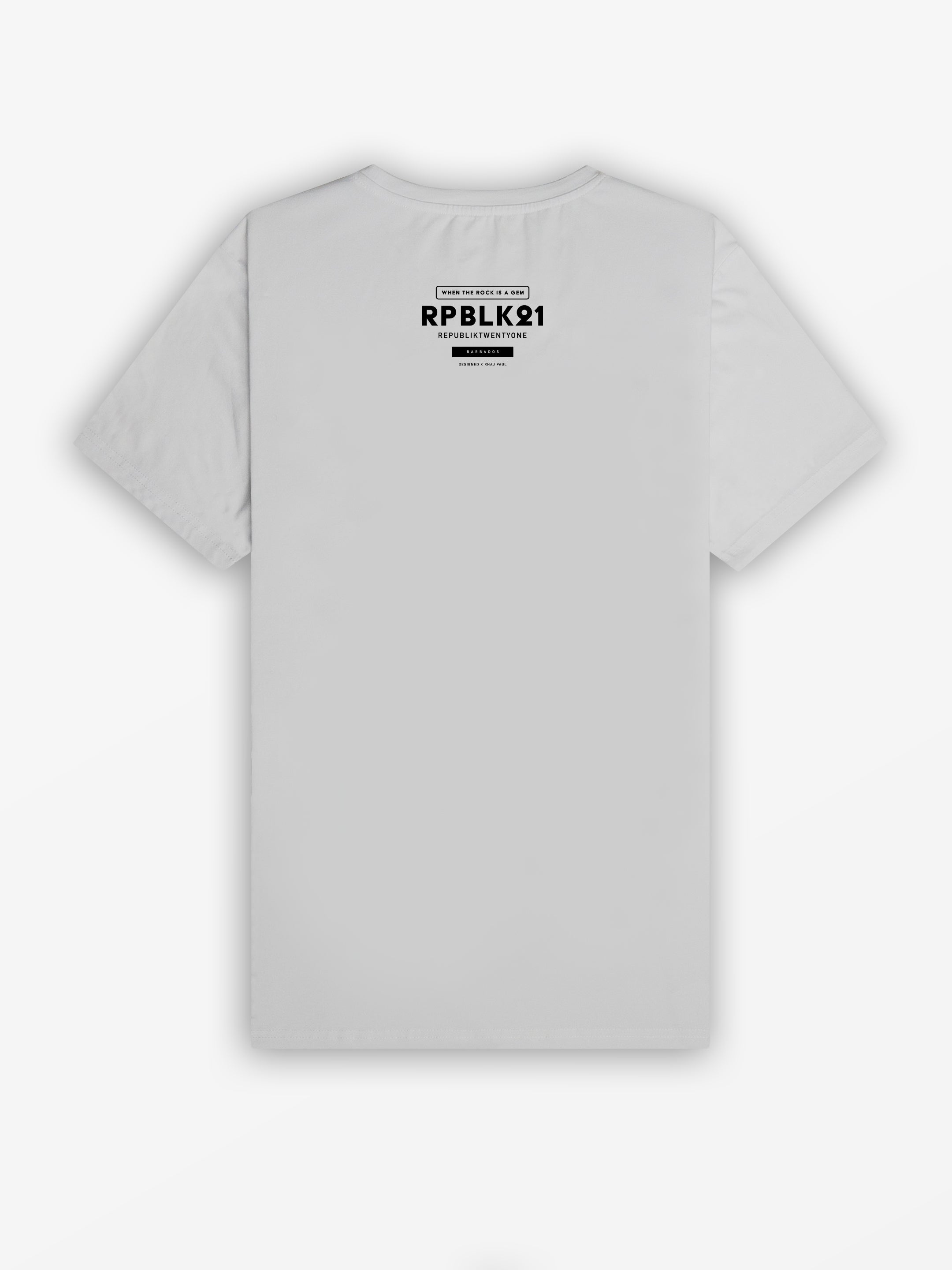 RPBLK21 Box Logo Tee | Ice Grey / Yellow