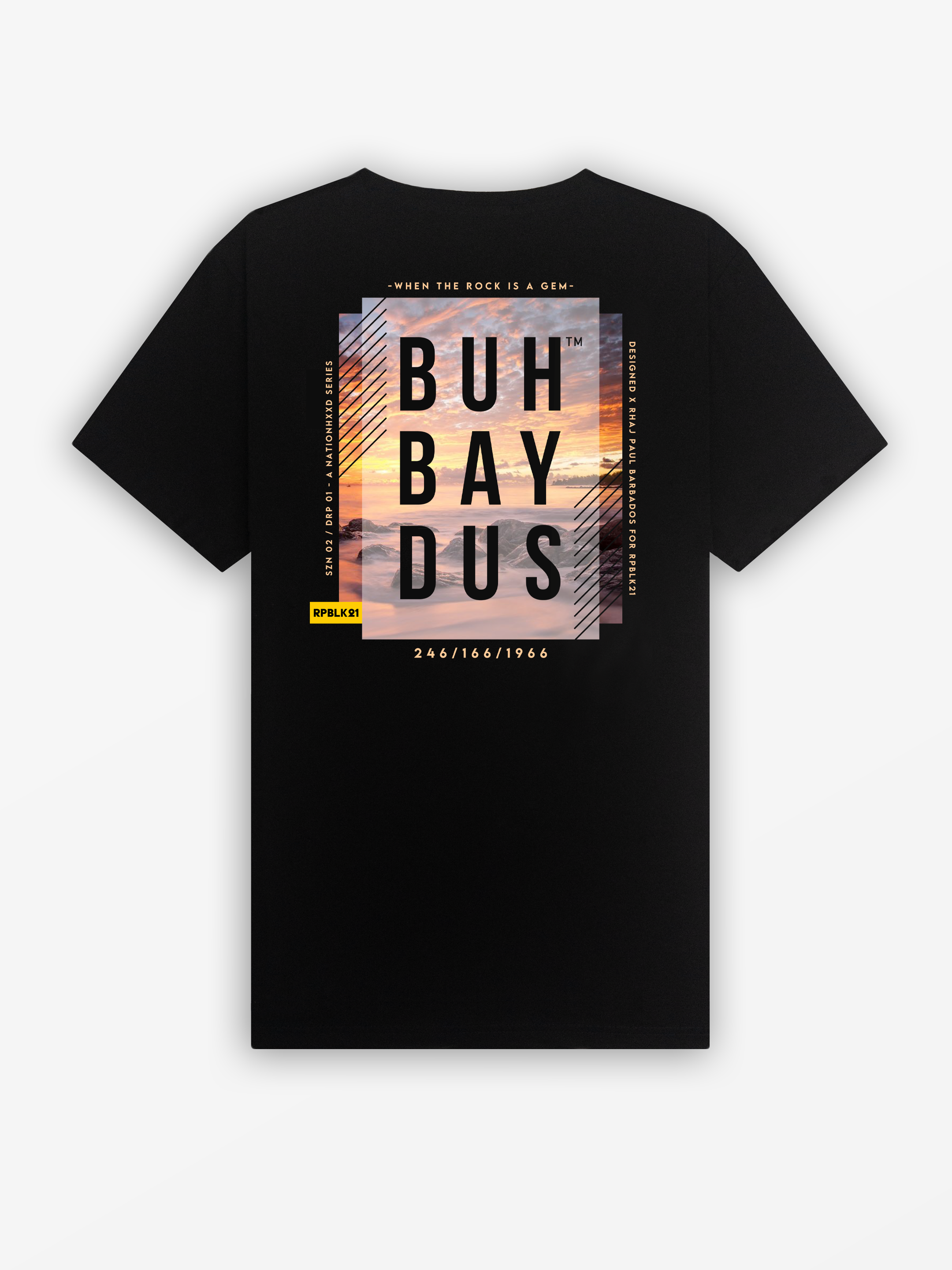 Buhbaydus 2025 Tee | Black / Sunset White