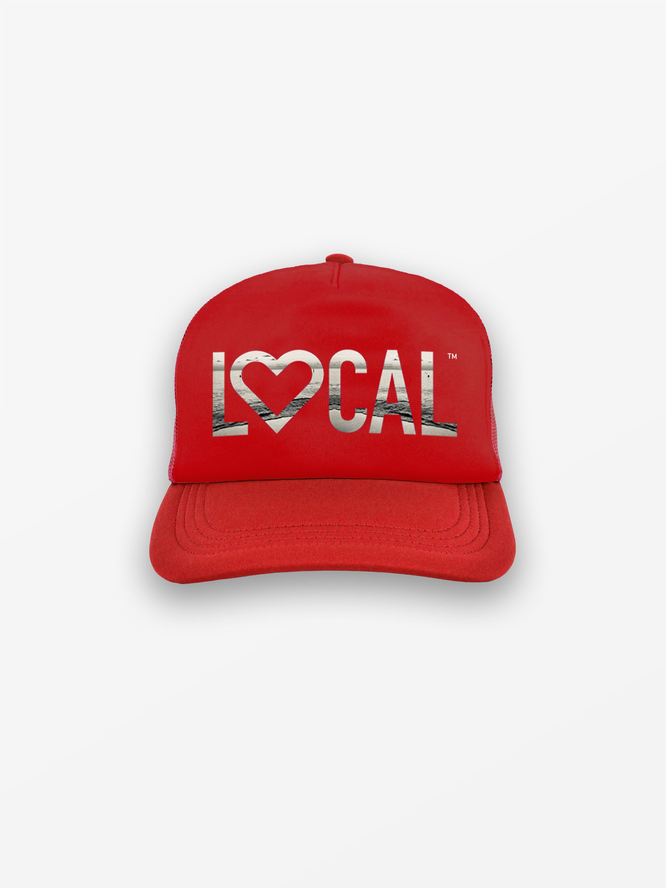 LOCAL LOVE Trucker Hat | Red / Seascape