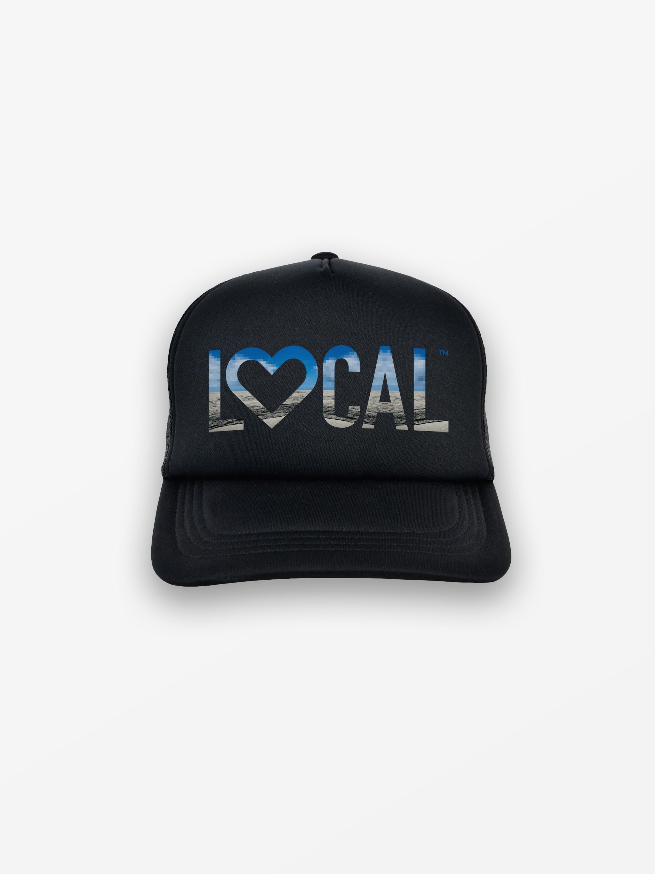 LOCAL LOVE Trucker Hat | All Black / Seascape 1