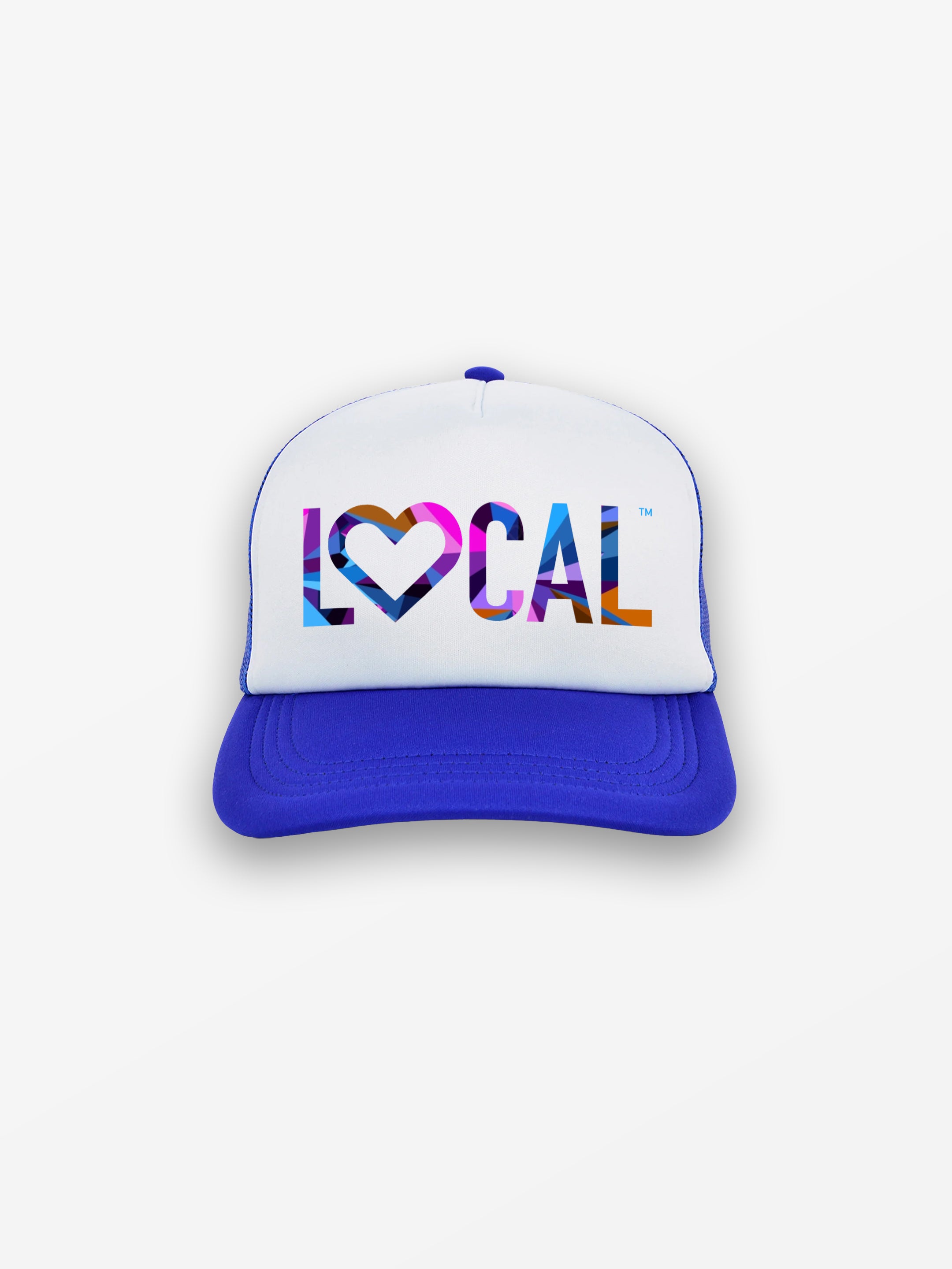 LOCAL LOVE Trucker Hat | Royal & White / Kaleidoscope