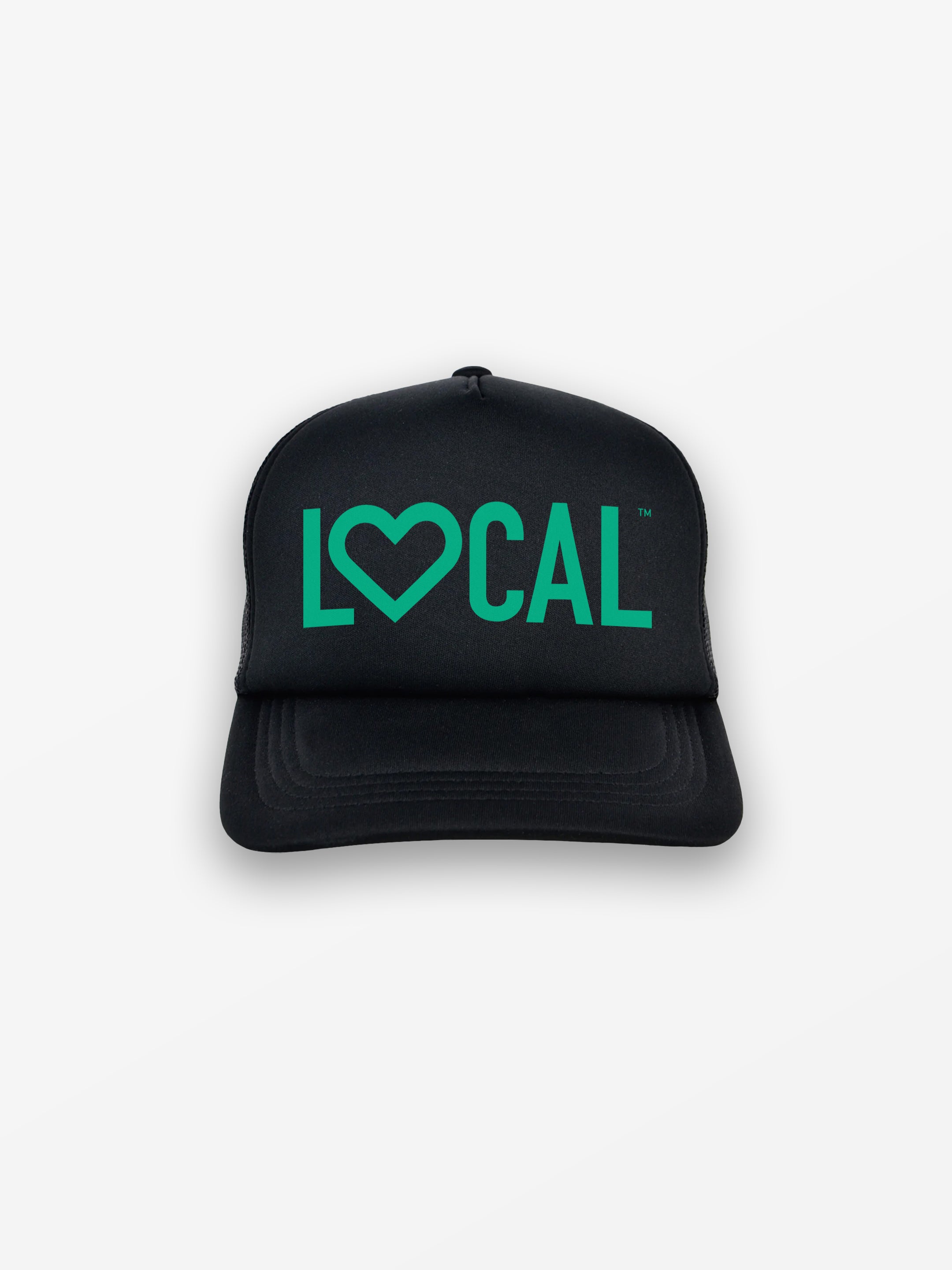 LOCAL LOVE Trucker Hat | All Black / Mint