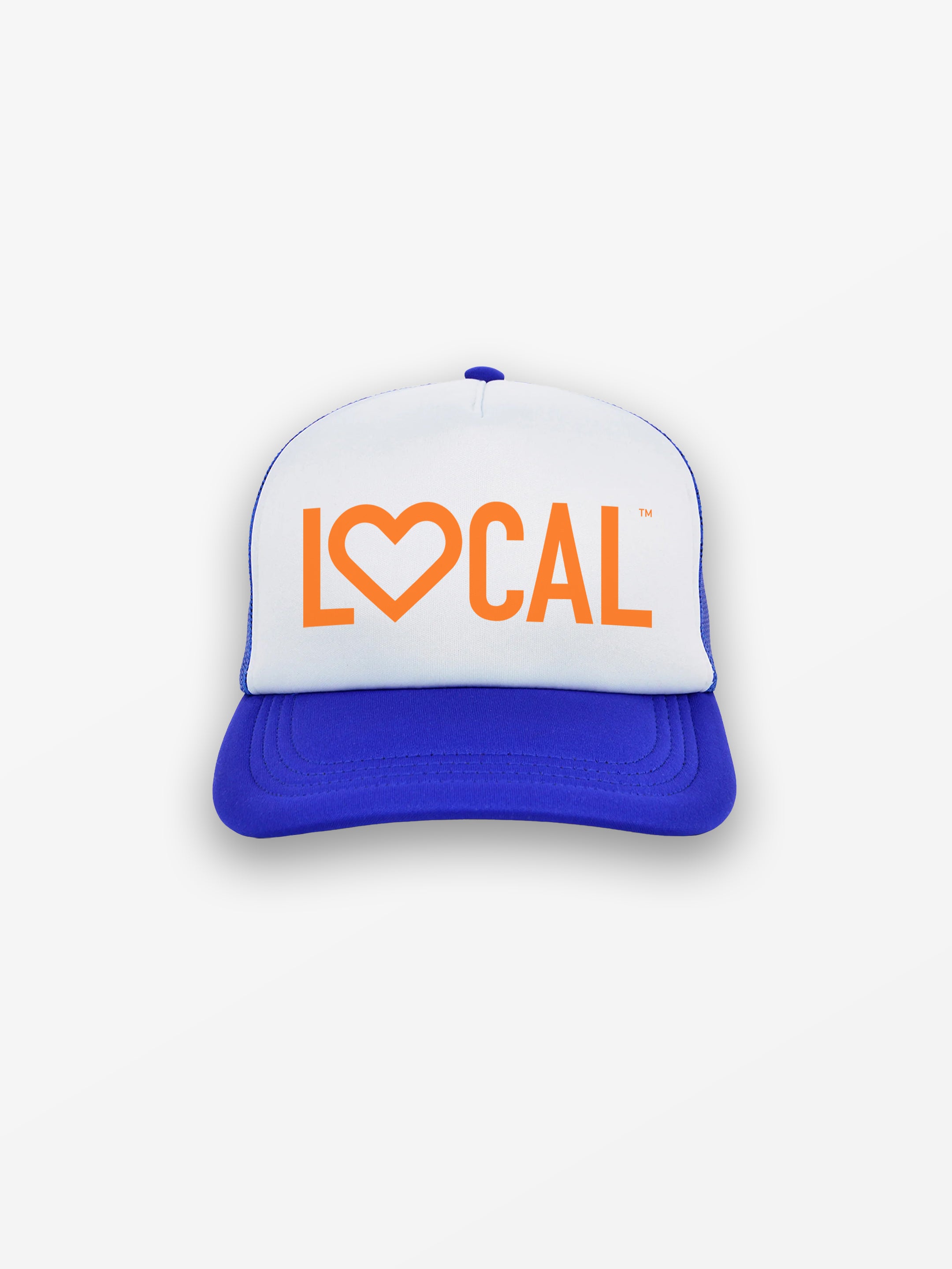 LOCAL LOVE Trucker Hat | Royal & White / Orange
