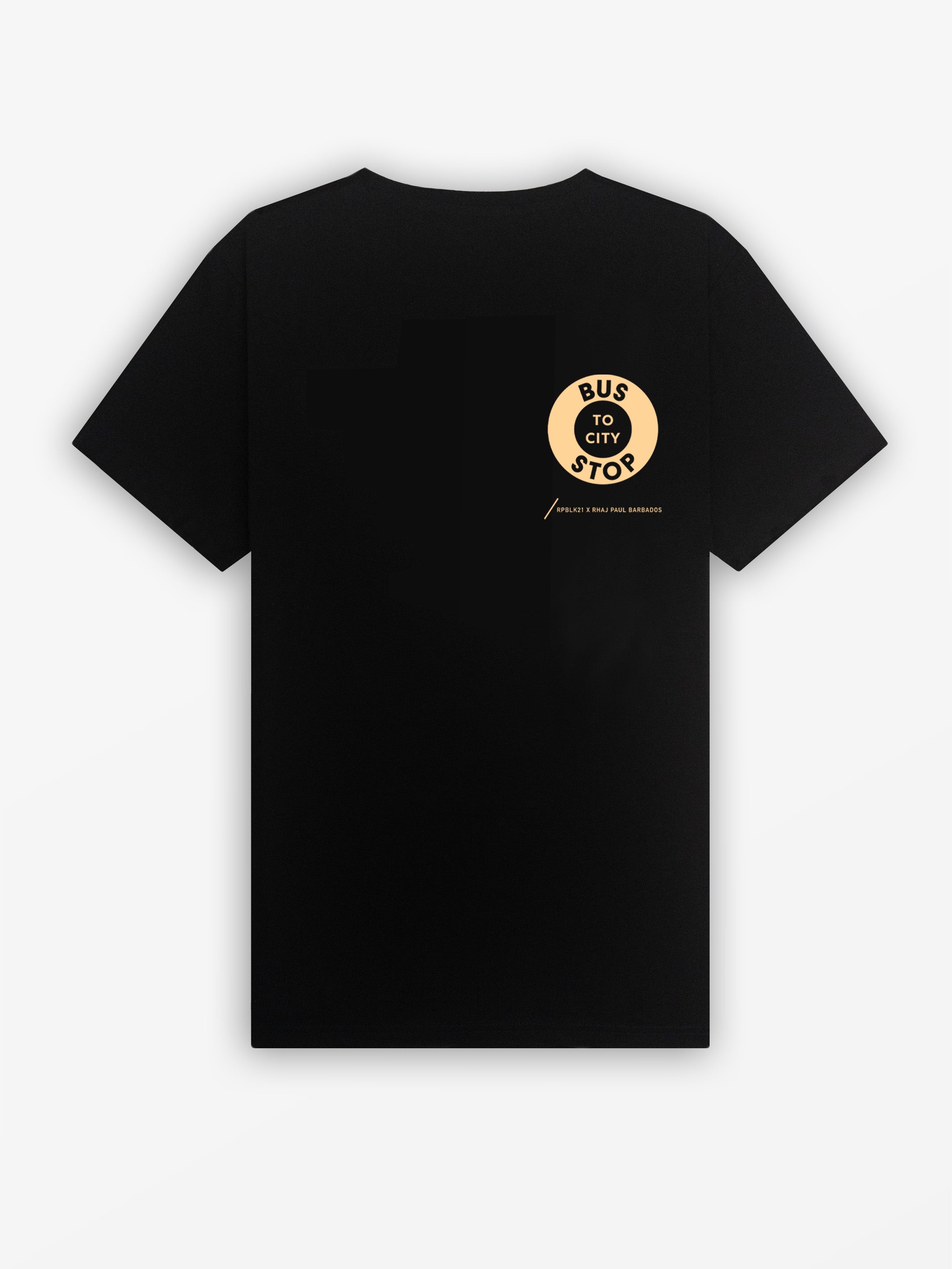 Bajan Bus Stop Tee | Black / Hibiscus