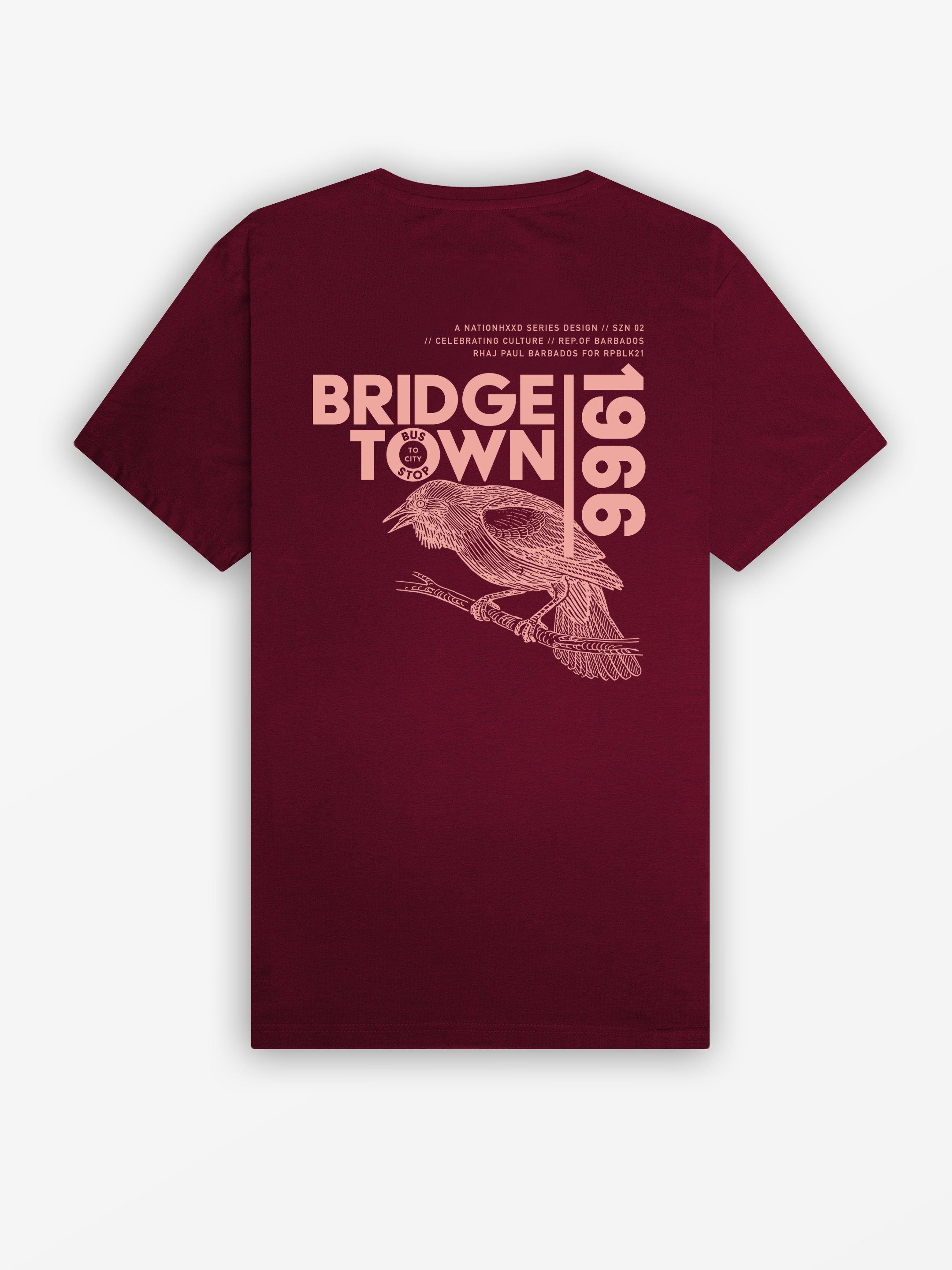 Bridgetown 66 (V-Neck) Tee | Wine / Salmon