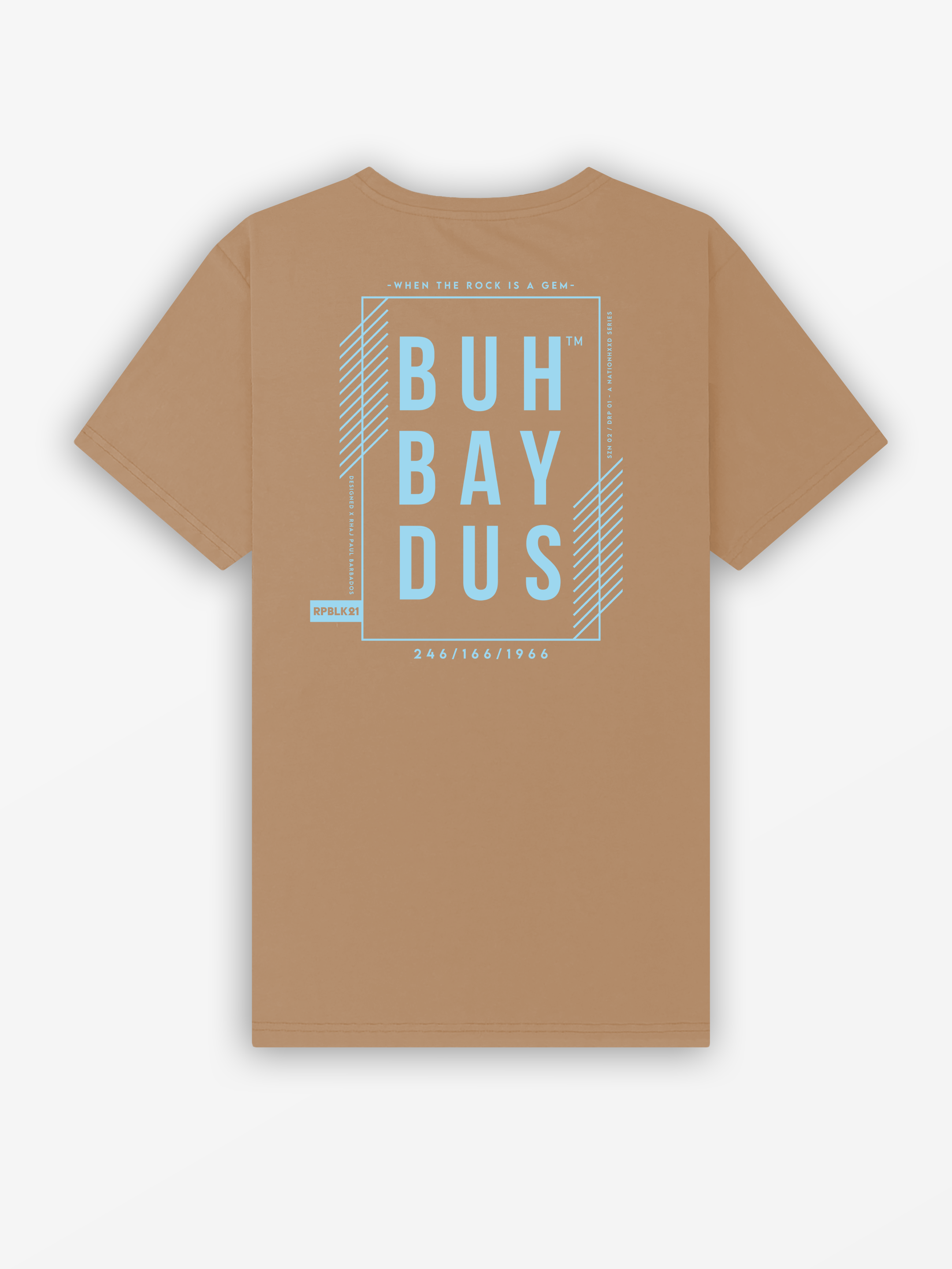 Buhbaydus 2025 Tee | Camel / Baby Blue