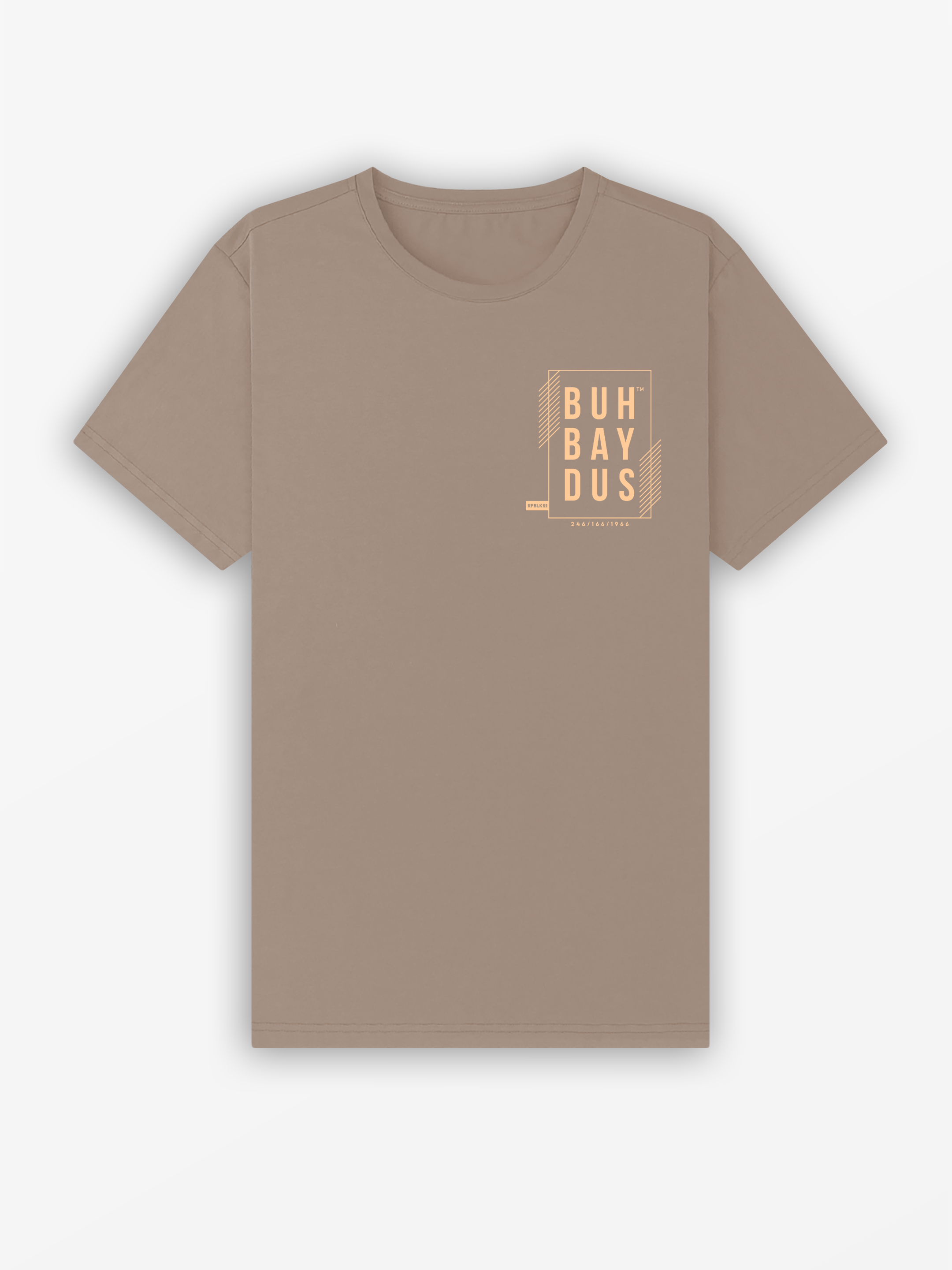 Buhbaydus 2025 Tee | Taupe Brown / Sunset White