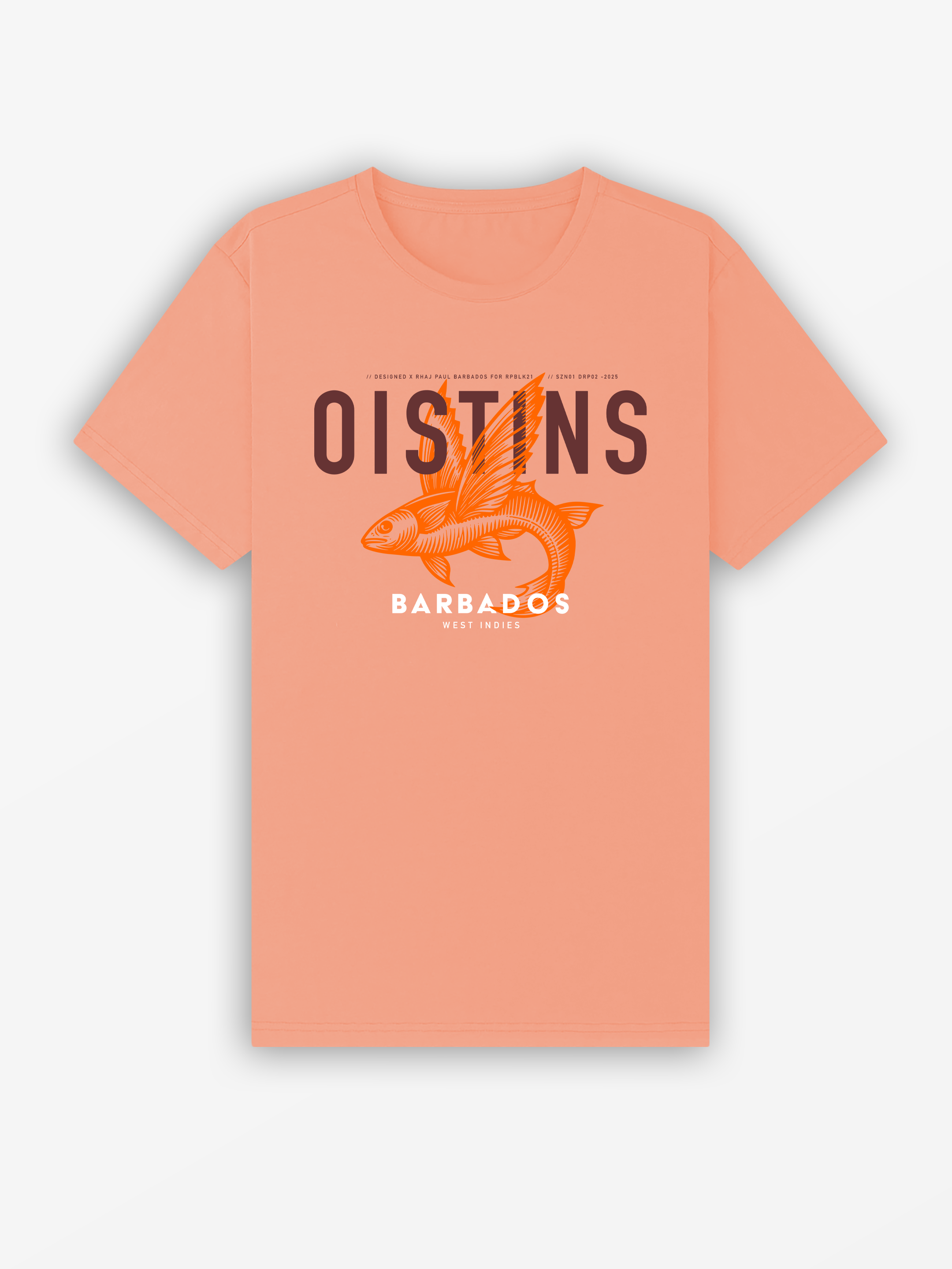 Oistins 2025 Tee | Coral / Brown