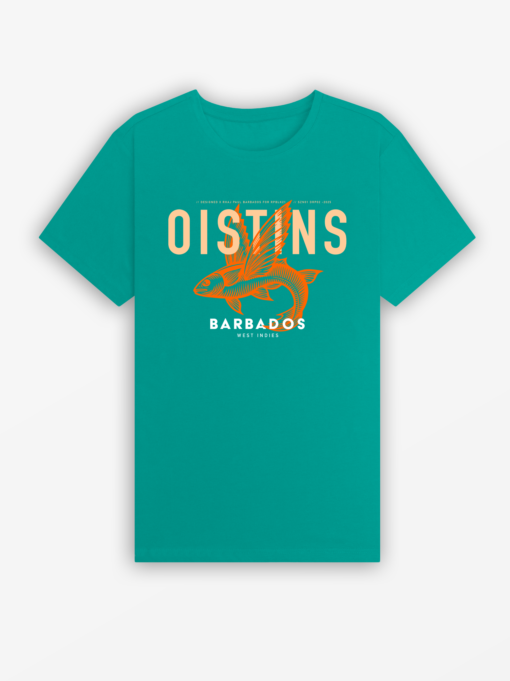Oistins 2025 Tee | Teal Green / Sand